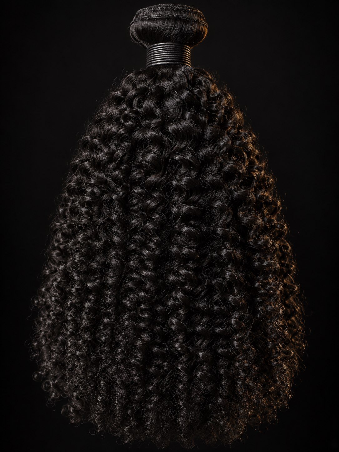 Dense kinky curly raw human hair texture